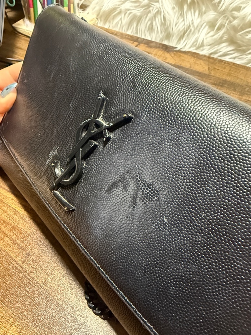 Saint Laurent Black Leather Chain Crossbody Bag - Picture 13 of 15